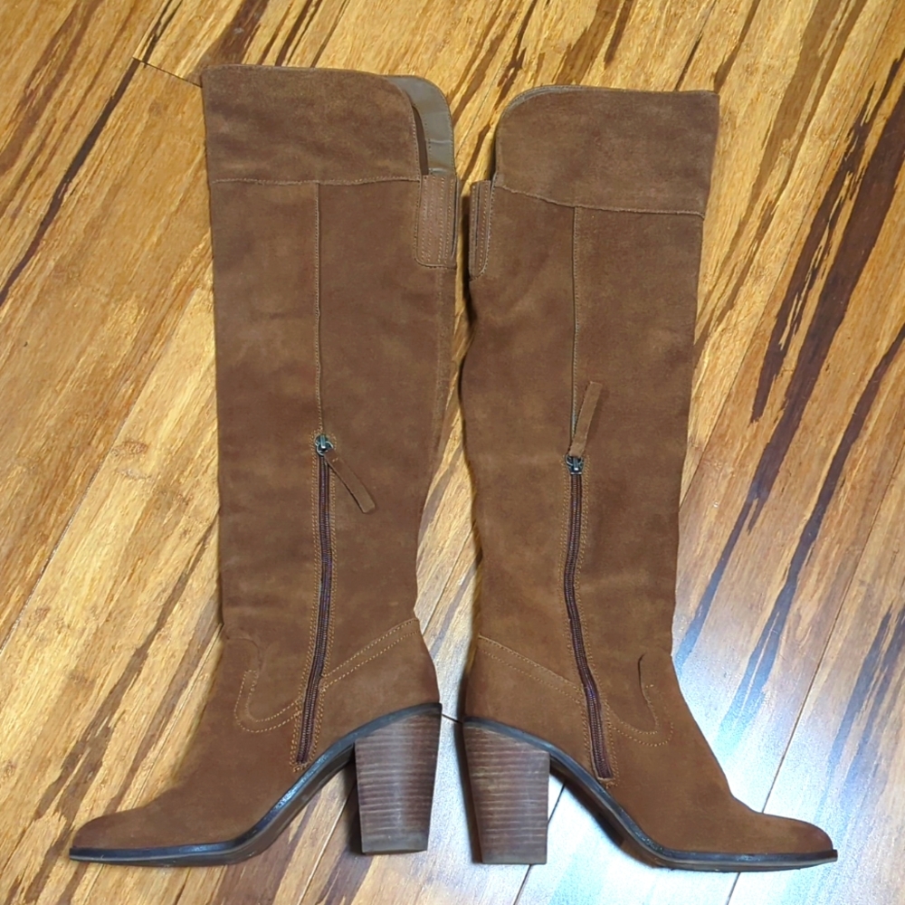 Dolce Vita over the knee brown suede high block heel boots US sz 8